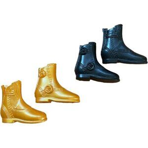 Gold and Black Men Boy Fashion Doll Boots Shoes